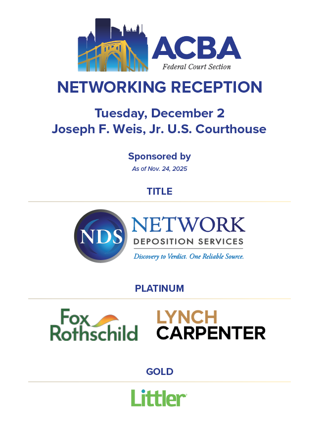 Federal Court Section Reception Sponsors